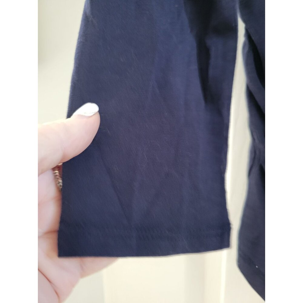 BumpStart Beyond Yoga Maternity Navy Blue long sleeve top ruched size Large - Picture 5 of 6
